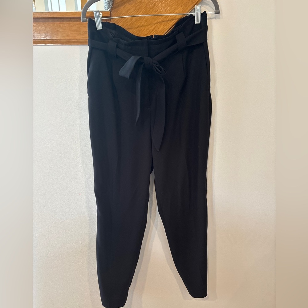 Express Women’s Black High Rise Ankle Pants with Paperbag Waist - 12